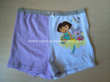 Solid with Placement Print Cotton Children Underwear Girl Boxer Brief