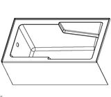 60 X 32 Embedded Apron Skirted Acrylic Bathtub with Arm