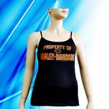 Cotton and Spandex Lady's Sexy Camisole with Discharge Print