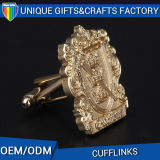 Fashion Satin Gold Engraved Cufflink with King Sword