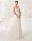 Free Shipping V Neck Lace and Tulle Bridal Gown Wedding Dress
