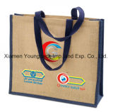 Personalized Custom Full Color Printed Large Burlap Jute Tote Bags