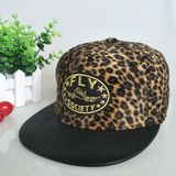 Leisure PU Snapback Black Flat Brim Cap with Custom Embroidery Logo