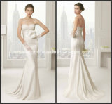 Strapless White Lace Beading Sheath Bridal Wedding Dress W14216