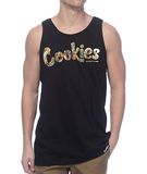 Men 's Black Tank Top in Luxury Print