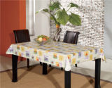 Square Shape Flannel Backing Table Cloth PVC Printed Pattern Oilproof, Waterproof Feature