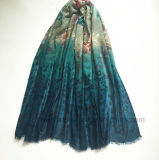 Wholesale Degrading Printed Polyester Women's Scarf (H7245)