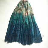 Wholesale Degrading Printed Polyester Women's Scarf (H7245)