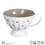 13.5cm Soup Mug Two Tone Glaze with Dots Design