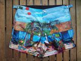 2015 Fixed Position Digital Print Swimming Shorts Flat Waistband Surf Shorts