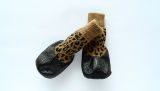 Fashion Leopard Waterproof Non-Skid PVC Harmless Dog Socks
