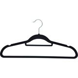 Plastic Black Velvet Flocked Clothes Shirt Hanger