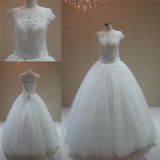Beading Lace Bodice Ball Gown Bridal Wedding Dresses 2018