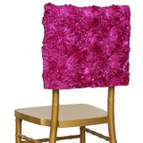 Hot Sale China Supply 3D Rosette Embroidery Wedding   Chavira Chair Cover