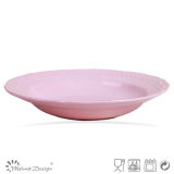 Pink Dotted Antique Stoneware Soup Plate