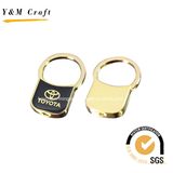 Gold Finishing Pull Key Tag with Printed Epoxy Logo Ym1012