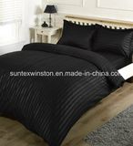 100% Polyester Satin Embossed Stripe Dyed Duvet Cover Sets