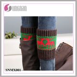 Winter Christmas Spelled Color Elk Leg Warmers Knitted Socks