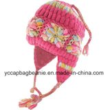 Crochet Multi Earflap Hat of Wool and Fleece