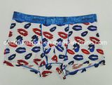 New Print Design Polyester Men's Boxer Brief Underwear