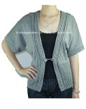 Ladies Knitted Short Sleeve Cardigan Sweater for Casual (L15-078)