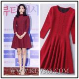 China Manufactured Women Fashion Trendy Winter Wool Knitted Long Sleeve Party Cocktail Dress