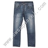 Destroy Wash/Sand Blasting/Whiskering Cotton Jeans