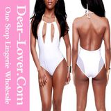 White Cutout and Mesh Detailed Teddy Bikini