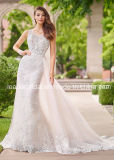 Sheer Bodice Bridal Gowns Mermaid Lace Sheer Top Panel Train Wedding Dresses Ra925