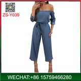 Fashion Design off-Shoulder Long Sleeve Woman Jumpsuit