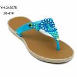 Fashion Peacock PVC Upper Strap Teen Girls Flip Flop Slippers