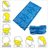 Factory Produce Blue Paisley Polyester Microfiber Seamless Bandannas