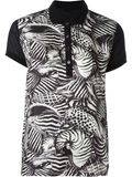 Factory Women's Front Printed Polo Shirt