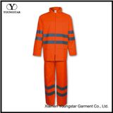 Practical PU Safety Rainsuit with Reflective Strip