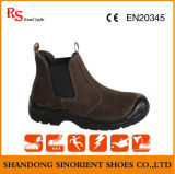 No Lace Brown Safety Shoes RS499