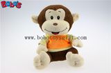 Plush Stuffed Baby Monkey Toy with Embroidery Smile Face and T-Shirt Bos1179