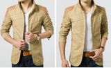 2015 Contrast PU Cotton Jacket for Man