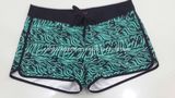 Oeko-Tex Flat Waist Polyester Patterned Lady Board Short Swimwear