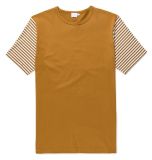 Men's Plain Tshirt with Striped Sleeves