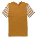 Men's Plain Tshirt with Striped Sleeves