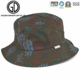 Classic Big Brim Sublimation Leaves Printing Cotton Bucket Hat