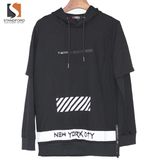 Lightweight Casual False 2 Pieces Sweatershirt Hoody for Men