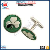 Cheap Fashion Custom Metal Green Clover Cufflinks