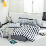 Cheap 100% Cotton Simple European Stripe Design Bed Sheet Sets