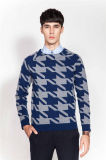 Fashion Jacquard Round Neck Knit Man Sweater