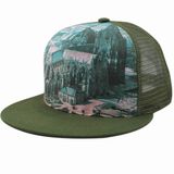 Custom Fashion Design 5 Panel Flat Brim Trucker Cap