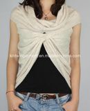 Women Knitted Round Neck Sleeveless Pullover Sweatshirts (12AW-313)