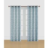 Light Blue Popular Design Grommet Jacquard Window Curtain