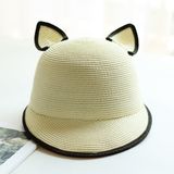 Ear Creamy-White/Black Bucket Hat Children Baby Cap