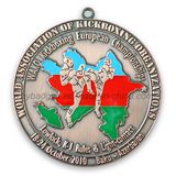 Stamping Logo Hollow Antique Silver Plated Medal (GZHY-MB-005)